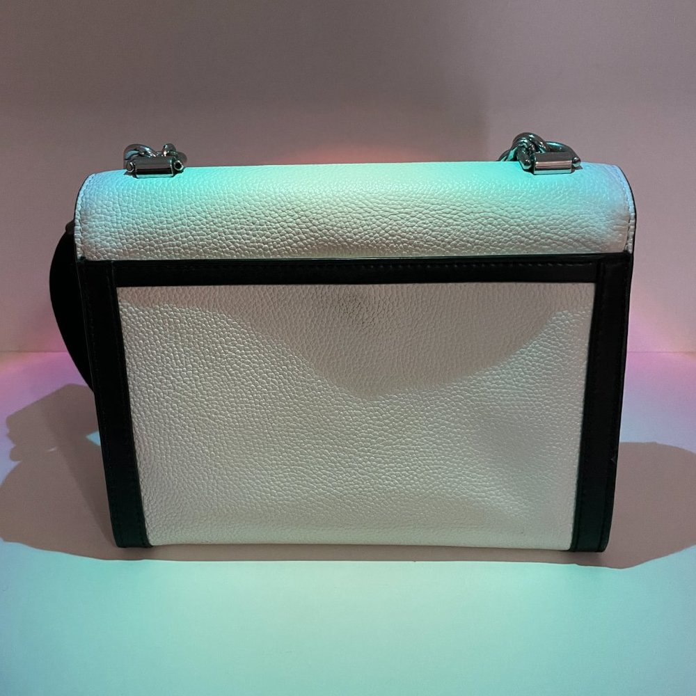 MICHAEL KORS Black & White (B&W) Leather Crossbody Handbag with Silver Hardware - Picture 3 of 11